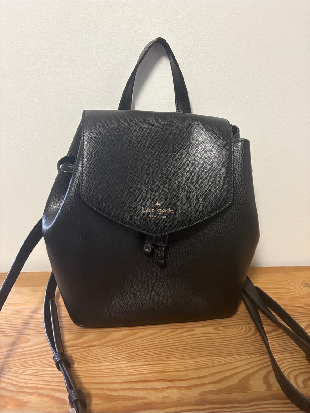 kate spade Black Saffiano Leather Backpack